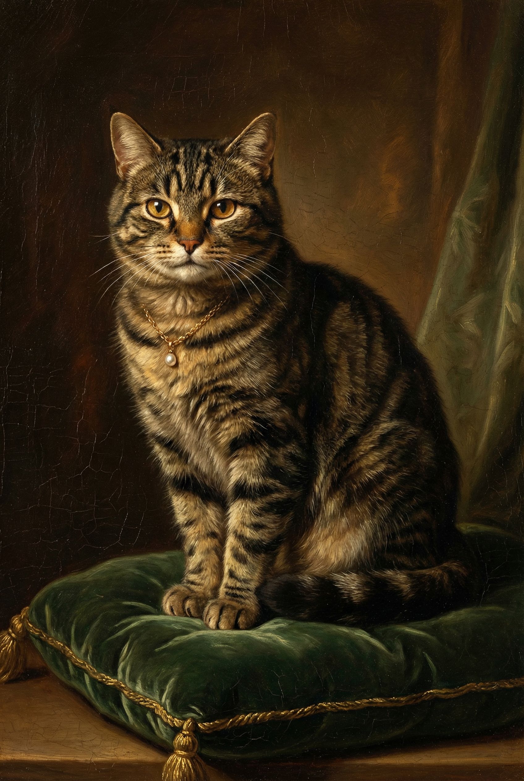 Europäisch Kurzhaar als barockes Porträt mit goldenem Rahmen