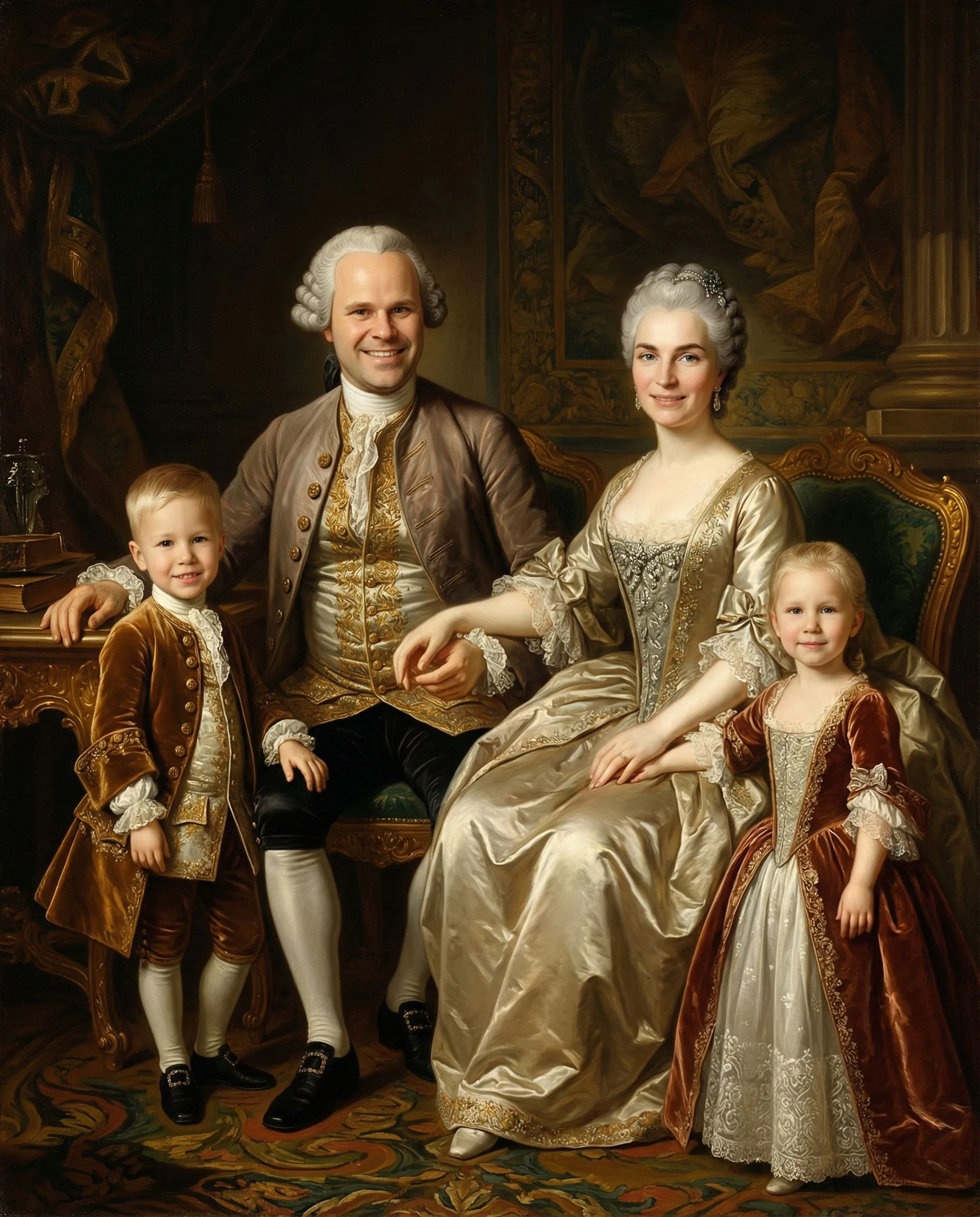 Die Familie Müller im Barockstil
